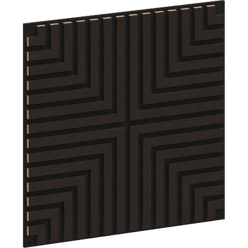 Mexen Linea 02 acoustic wall panel 60 x 60 cm (4 pcs.), 9 mm felt, technical veneer, Black Oak - S110-60607-02-046