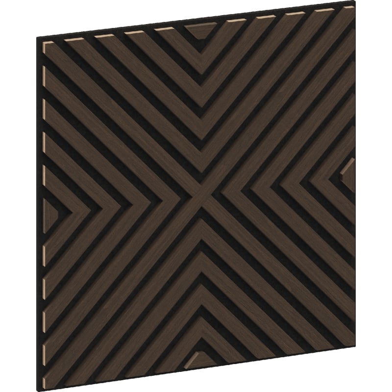 Mexen Linea 01 acoustic wall panel 60 x 60 cm (4 pcs), 9 mm felt, technical veneer, Mocca Oak - S110-60607-01-045
