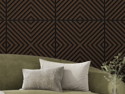 Mexen Linea 01 acoustic wall panel 60 x 60 cm (4 pcs), 9 mm felt, technical veneer, Mocca Oak - S110-60607-01-045