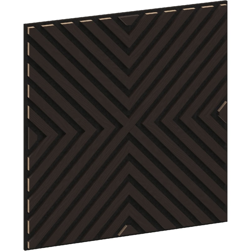 Mexen Linea 01 acoustic wall panel 60 x 60 cm (4 pcs), 9 mm felt, technical veneer, Black Oak - S110-60607-01-046