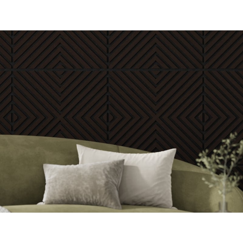 Mexen Linea 01 acoustic wall panel 60 x 60 cm (4 pcs), 9 mm felt, technical veneer, Black Oak - S110-60607-01-046