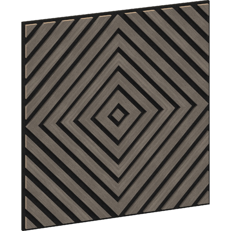 Mexen Linea 03 acoustic wall panel 60 x 60 cm (4 pcs), 9 mm felt, technical veneer, Grey Oak - S110-60607-03-043