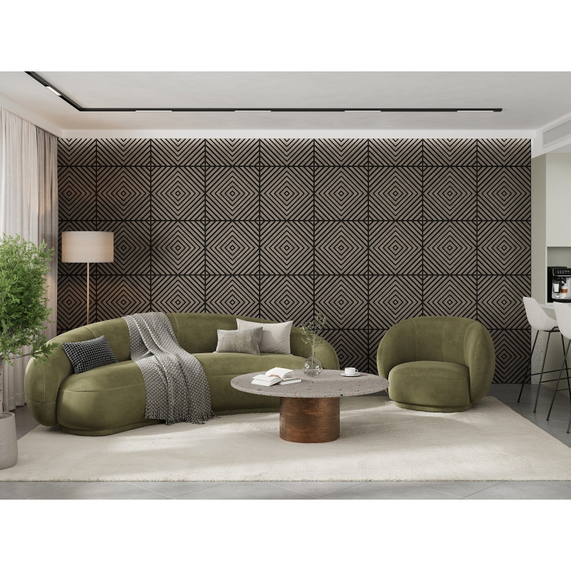 Mexen Linea 03 acoustic wall panel 60 x 60 cm (4 pcs), 9 mm felt, technical veneer, Grey Oak - S110-60607-03-043