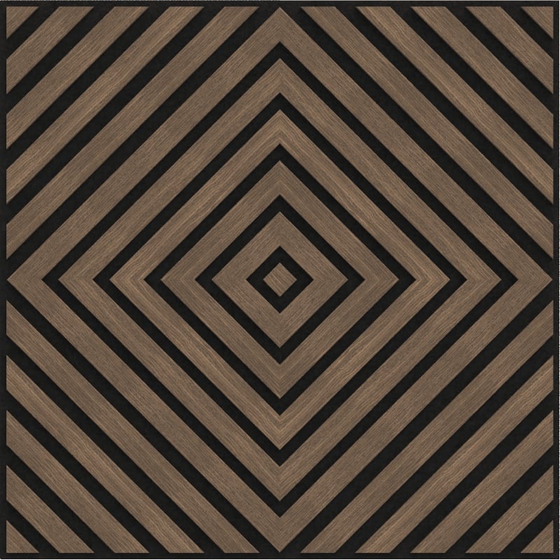 Mexen Linea 03 acoustic wall panel 60 x 60 cm (4 pcs), 9 mm felt, technical veneer, Dark Walnut - S110-60607-03-044