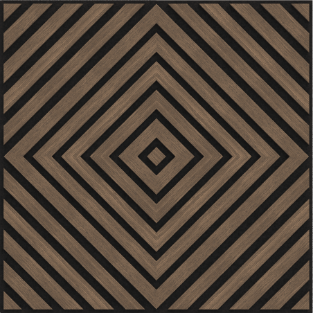 Mexen Linea 03 acoustic wall panel 60 x 60 cm (4 pcs), 9 mm felt, technical veneer, Dark Walnut - S110-60607-03-044
