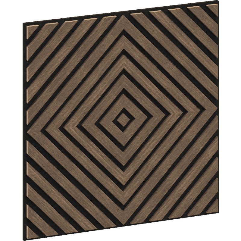 Mexen Linea 03 acoustic wall panel 60 x 60 cm (4 pcs), 9 mm felt, technical veneer, Dark Walnut - S110-60607-03-044