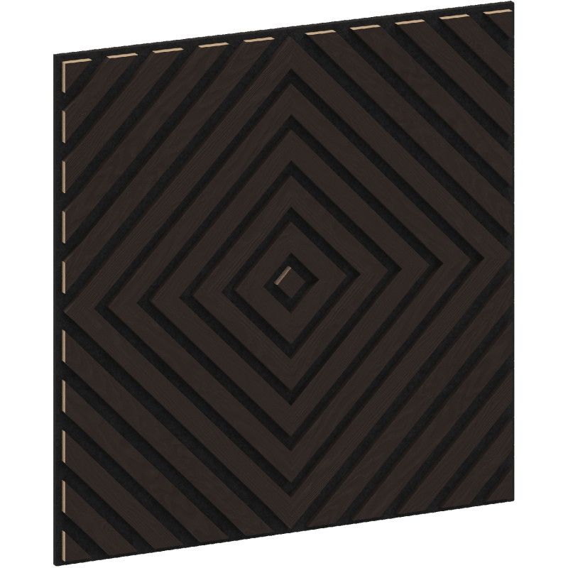 Mexen Linea 03 acoustic wall panel 60 x 60 cm (4 pcs), 9 mm felt, technical veneer, Black Oak - S110-60607-03-046