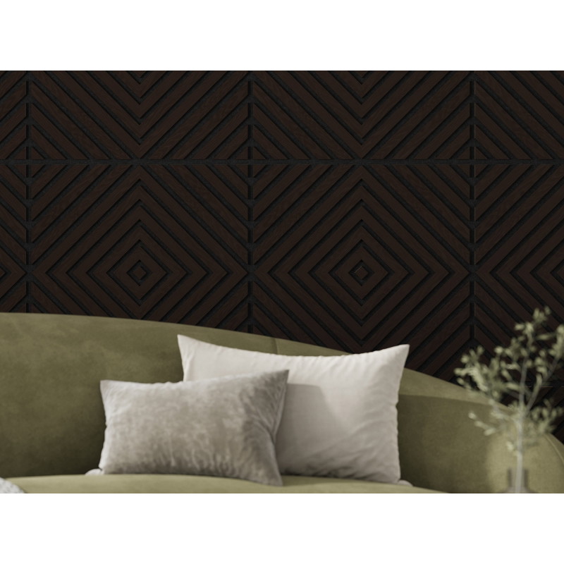 Mexen Linea 03 acoustic wall panel 60 x 60 cm (4 pcs), 9 mm felt, technical veneer, Black Oak - S110-60607-03-046