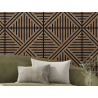 Mexen Linea 05 acoustic wall panel 60 x 60 cm (4 pcs), 9 mm felt, technical veneer, Dark Walnut - S110-60607-05-044