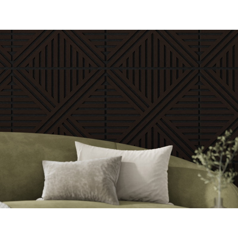 Mexen Linea 05 acoustic wall panel 60 x 60 cm (4 pcs), 9 mm felt, technical veneer, Black Oak - S110-60607-05-046