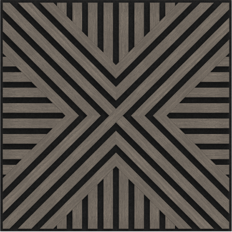Mexen Linea 06 acoustic wall panel 60 x 60 cm (4 pcs), 9 mm felt, technical veneer, Gray Oak - S110-60607-06-043