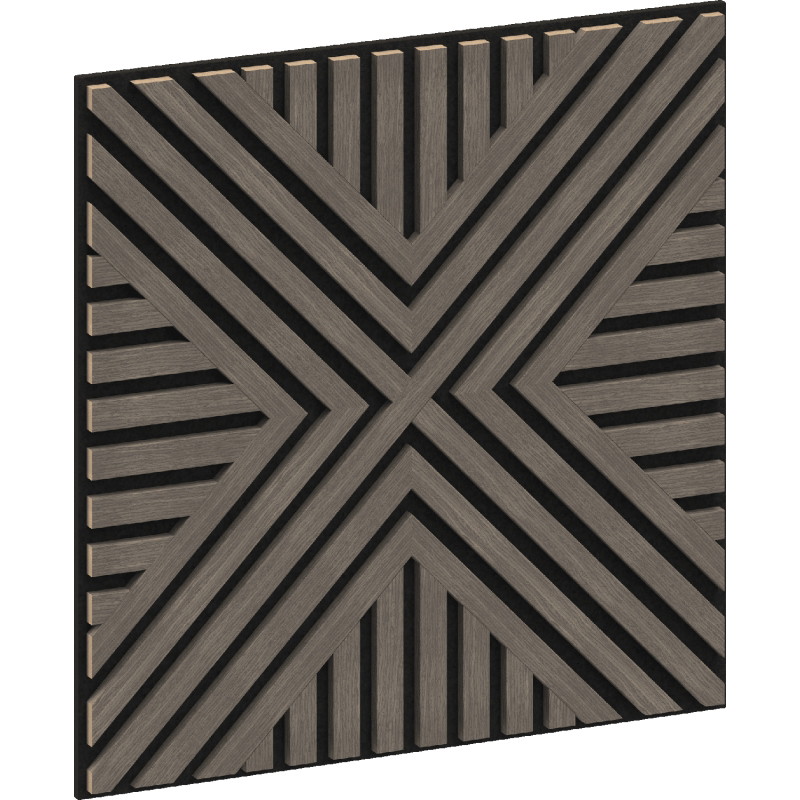 Mexen Linea 06 acoustic wall panel 60 x 60 cm (4 pcs), 9 mm felt, technical veneer, Gray Oak - S110-60607-06-043
