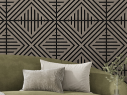 Mexen Linea 06 acoustic wall panel 60 x 60 cm (4 pcs), 9 mm felt, technical veneer, Gray Oak - S110-60607-06-043