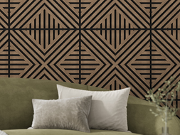 Mexen Linea 06 acoustic wall panel 60 x 60 cm (4 pcs), 9 mm felt, technical veneer, Dark Walnut - S110-60607-06-044