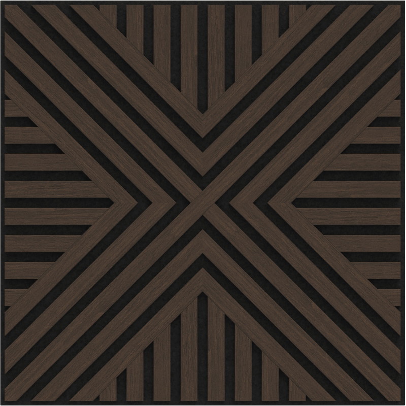 Mexen Linea 06 acoustic wall panel 60 x 60 cm (4 pcs), 9 mm felt, technical veneer, Mocca Oak - S110-60607-06-045