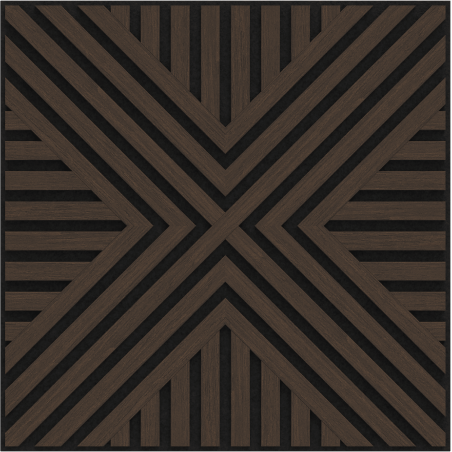 Mexen Linea 06 acoustic wall panel 60 x 60 cm (4 pcs), 9 mm felt, technical veneer, Mocca Oak - S110-60607-06-045