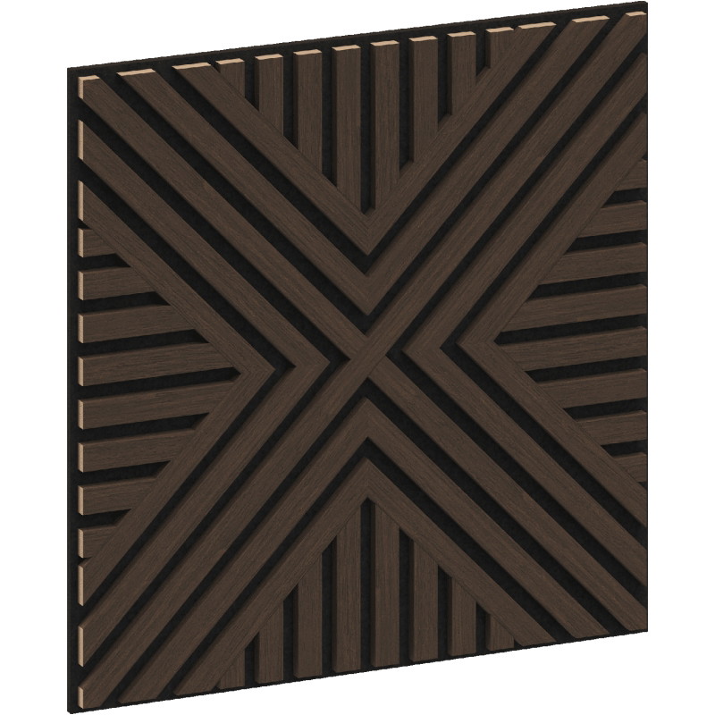 Mexen Linea 06 acoustic wall panel 60 x 60 cm (4 pcs), 9 mm felt, technical veneer, Mocca Oak - S110-60607-06-045