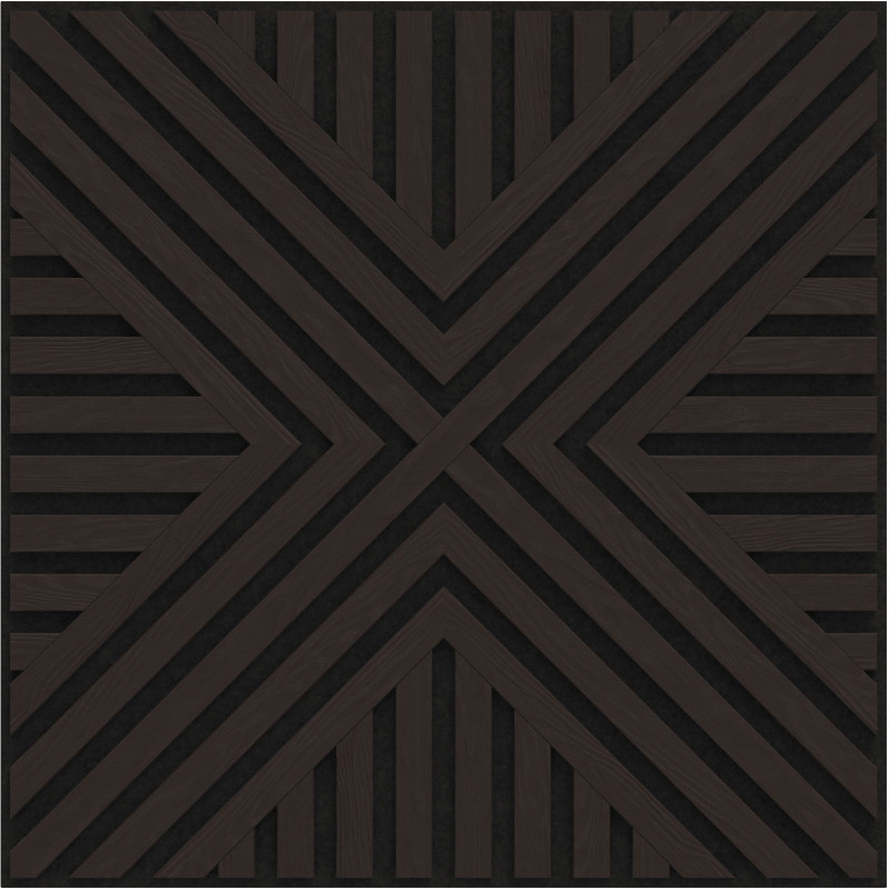 Mexen Linea 06 acoustic wall panel 60 x 60 cm (4 pcs.), felt 9 mm, technical veneer, Black Oak - S110-60607-06-046