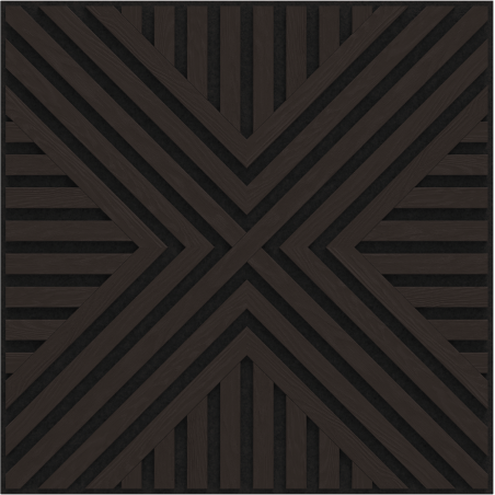 Mexen Linea 06 acoustic wall panel 60 x 60 cm (4 pcs.), felt 9 mm, technical veneer, Black Oak - S110-60607-06-046