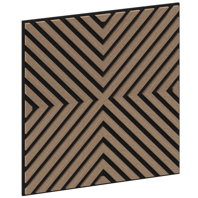 Mexen Linea 01 acoustic wall panel 60 x 60 cm (4 pieces), 9 mm felt, technical veneer, Light Walnut - S110-60607-01-047