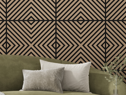 Mexen Linea 01 acoustic wall panel 60 x 60 cm (4 pieces), 9 mm felt, technical veneer, Light Walnut - S110-60607-01-047