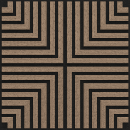 Mexen Linea 02 acoustic wall panel 60 x 60 cm (4 pcs), 9 mm felt, technical veneer, Light Walnut - S110-60607-02-047