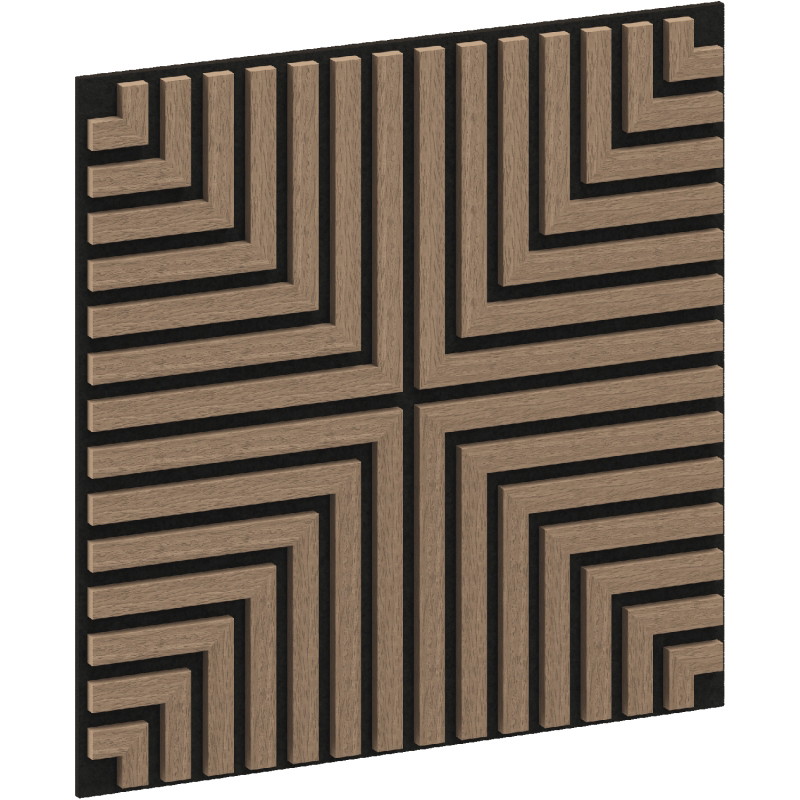 Mexen Linea 02 acoustic wall panel 60 x 60 cm (4 pcs), 9 mm felt, technical veneer, Light Walnut - S110-60607-02-047