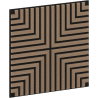 Mexen Linea 02 acoustic wall panel 60 x 60 cm (4 pcs), 9 mm felt, technical veneer, Light Walnut - S110-60607-02-047