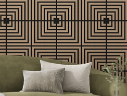 Mexen Linea 02 acoustic wall panel 60 x 60 cm (4 pcs), 9 mm felt, technical veneer, Light Walnut - S110-60607-02-047