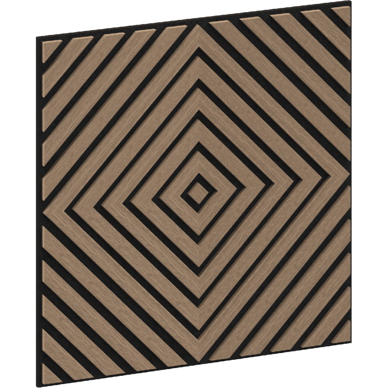 Mexen Linea 03 acoustic wall panel 60 x 60 cm (4 pieces), 9 mm felt, technical veneer, Light Walnut - S110-60607-03-047