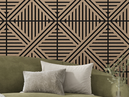 Mexen Linea 05 acoustic wall panel 60 x 60 cm (4pcs), 9 mm felt, technical veneer, Light Walnut - S110-60607-05-047