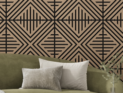 Mexen Linea 06 Acoustic Wall Panel 60 x 60 cm (4pcs), 9mm Felt, Technical Veneer, Light Walnut - S110-60607-06-047