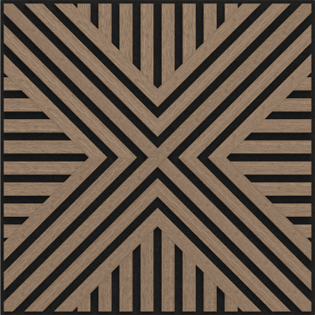 Mexen Linea 06 Acoustic Wall Panel 60 x 60 cm (4pcs), 9mm Felt, Technical Veneer, Light Walnut - S110-60607-06-047