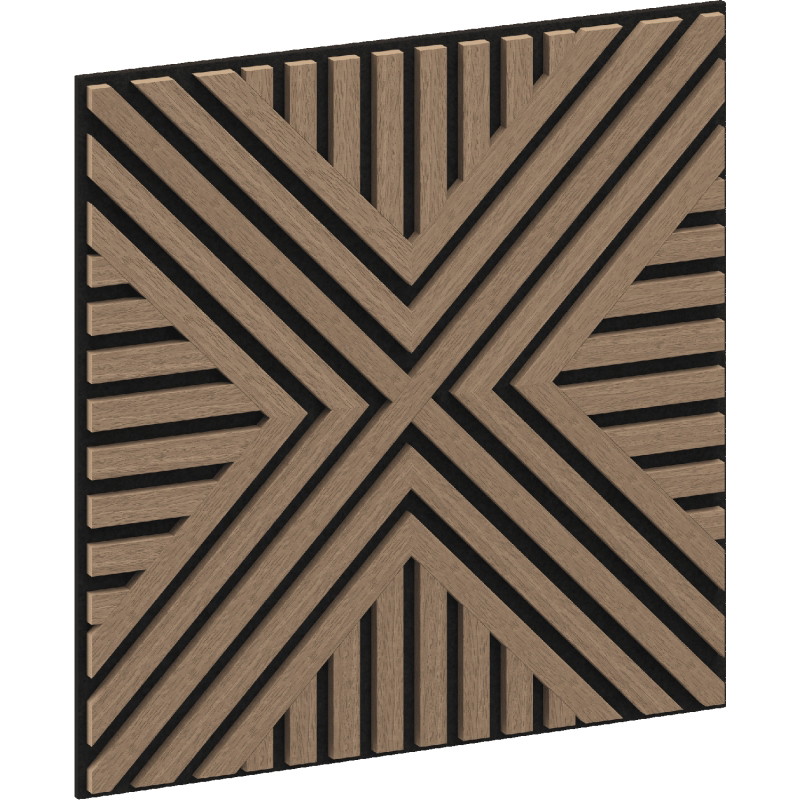 Mexen Linea 06 Acoustic Wall Panel 60 x 60 cm (4pcs), 9mm Felt, Technical Veneer, Light Walnut - S110-60607-06-047