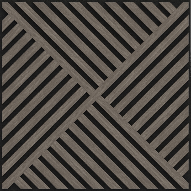 Mexen Linea 08 acoustic wall panel 60 x 60 cm (4 pcs), 9 mm felt, technical veneer, Gray Oak - S110-60607-08-043