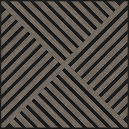 Mexen Linea 08 acoustic wall panel 60 x 60 cm (4 pcs), 9 mm felt, technical veneer, Gray Oak - S110-60607-08-043