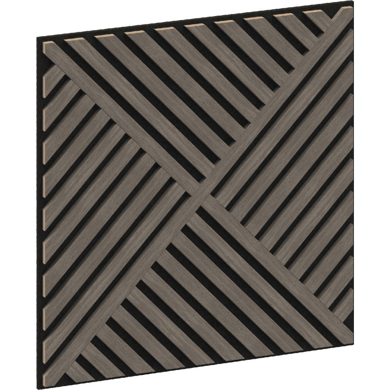 Mexen Linea 08 acoustic wall panel 60 x 60 cm (4 pcs), 9 mm felt, technical veneer, Gray Oak - S110-60607-08-043