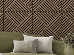 Mexen Linea 08 acoustic wall panel 60 x 60 cm (4pcs), 9 mm felt, technical veneer, Dark Walnut - S110-60607-08-044