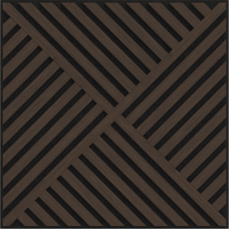 Mexen Linea 08 acoustic wall panel 60 x 60 cm (4 pcs), 9 mm felt, technical veneer, Mocca Oak - S110-60607-08-045
