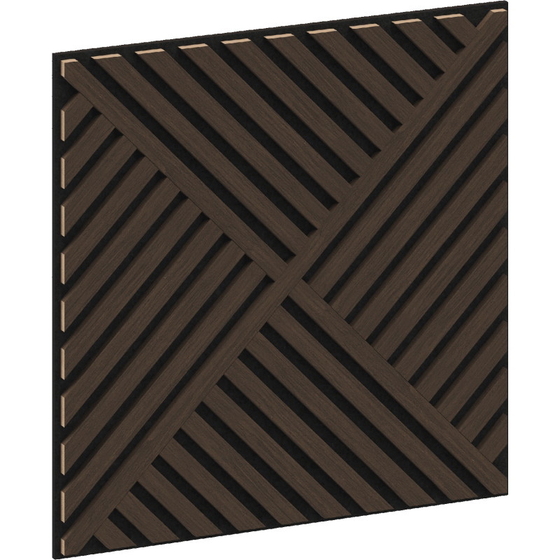 Mexen Linea 08 acoustic wall panel 60 x 60 cm (4 pcs), 9 mm felt, technical veneer, Mocca Oak - S110-60607-08-045