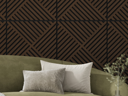 Mexen Linea 08 acoustic wall panel 60 x 60 cm (4 pcs), 9 mm felt, technical veneer, Mocca Oak - S110-60607-08-045