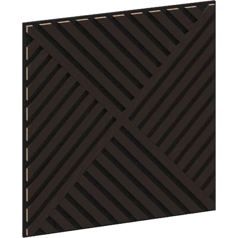 Mexen Linea 08 acoustic wall panel 60 x 60 cm (4 pcs), 9 mm felt, technical veneer, Black Oak - S110-60607-08-046