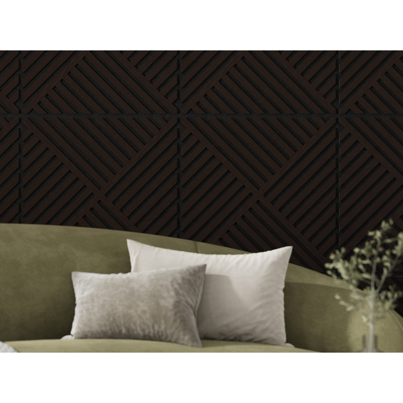 Mexen Linea 08 acoustic wall panel 60 x 60 cm (4 pcs), 9 mm felt, technical veneer, Black Oak - S110-60607-08-046