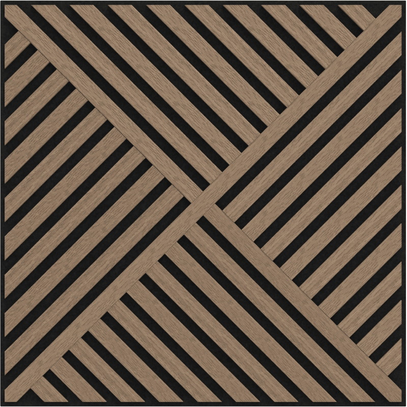 Mexen Linea 08 acoustic wall panel 60 x 60 cm (4 pcs.), 9 mm felt, technical veneer, Light Walnut - S110-60607-08-047