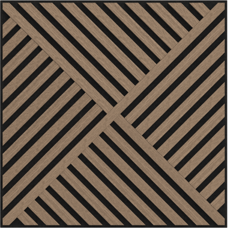 Mexen Linea 08 acoustic wall panel 60 x 60 cm (4 pcs.), 9 mm felt, technical veneer, Light Walnut - S110-60607-08-047