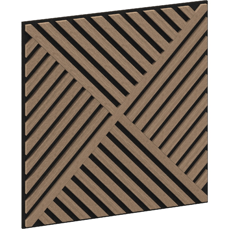 Mexen Linea 08 acoustic wall panel 60 x 60 cm (4 pcs.), 9 mm felt, technical veneer, Light Walnut - S110-60607-08-047