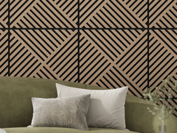 Mexen Linea 08 acoustic wall panel 60 x 60 cm (4 pcs.), 9 mm felt, technical veneer, Light Walnut - S110-60607-08-047