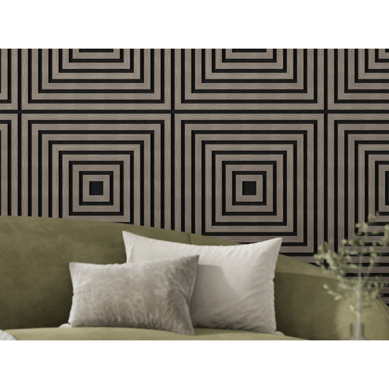 Mexen Linea 13 acoustic wall panel 60 x 60 cm (4 pcs), 9 mm felt, technical veneer, Gray Oak - S110-60607-13-043