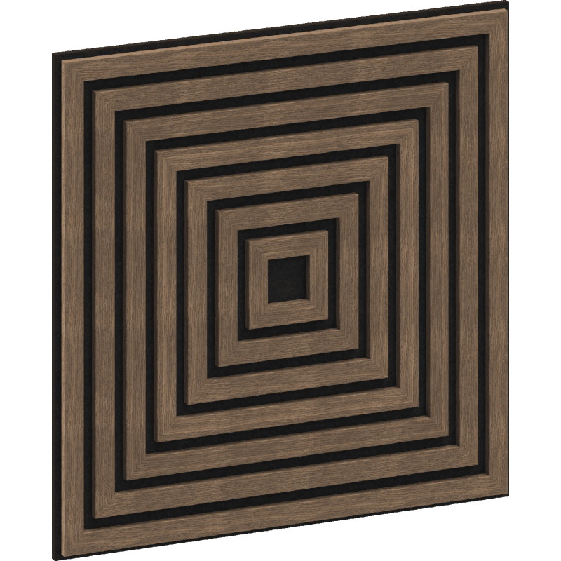 Mexen Linea 13 acoustic wall panel 60 x 60 cm (4 pcs), 9 mm felt, technical veneer, Dark Walnut - S110-60607-13-044