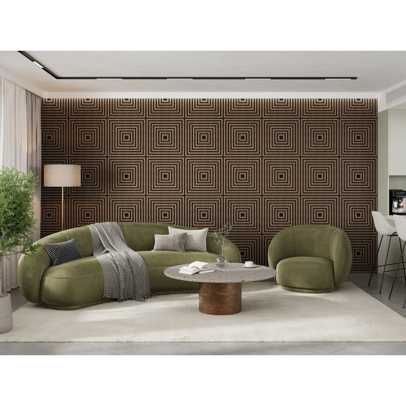 Mexen Linea 13 acoustic wall panel 60 x 60 cm (4 pcs), 9 mm felt, technical veneer, Dark Walnut - S110-60607-13-044